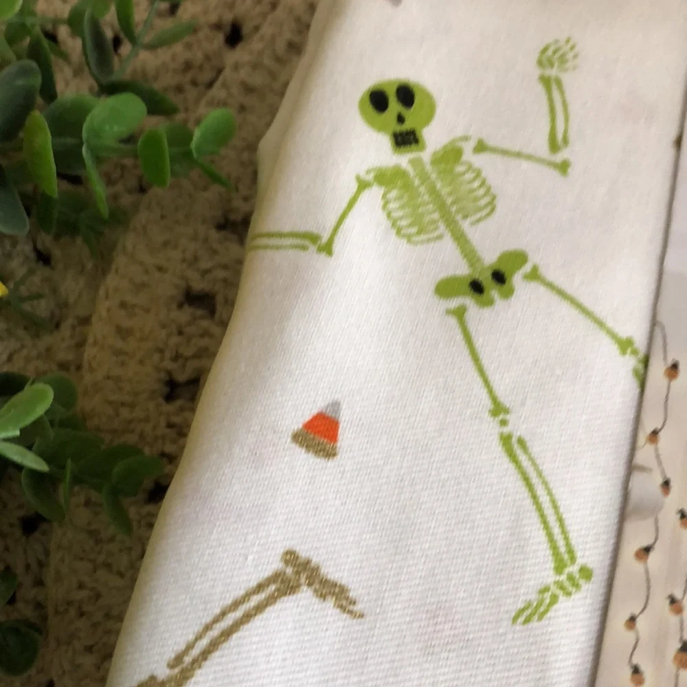 Isaac Mizrahi Colorful Halloween Skeleton Shower Curtain